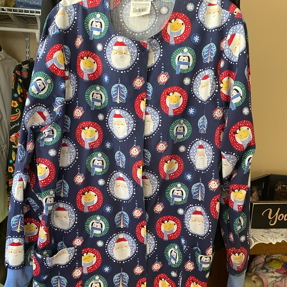 Christmas scrub jacket